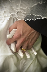 wedding couple hands